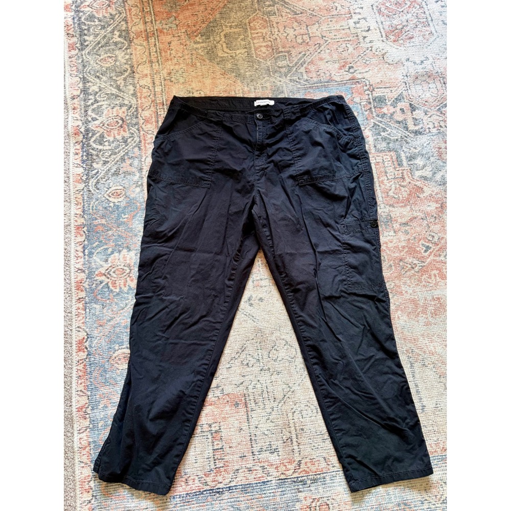 Vintage Liz Claiborne Womens XL Black Cargo Tapered Leg Utility Pants